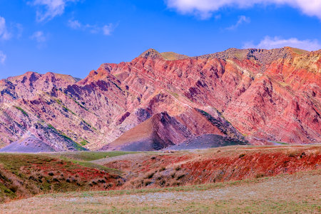 Photographed in Hutubi County, Xinjiang, China, on Highway S101.の写真素材
