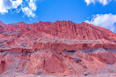 Photographed in Hutubi County, Changji Hui Autonomous Prefecture, Xinjiang, China, on Highway S101.の写真素材