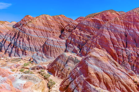 Photographed in Hutubi County, Changji Hui Autonomous Prefecture, Xinjiang, China, on Highway S101.の写真素材