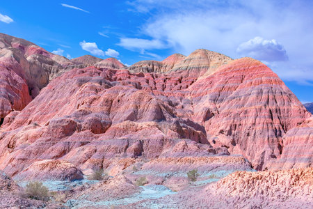 Photographed in Hutubi County, Changji Hui Autonomous Prefecture, Xinjiang, China, on Highway S101.の写真素材