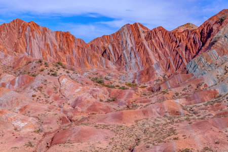 Photographed in Hutubi County, Changji Hui Autonomous Prefecture, Xinjiang, China, on Highway S101.の写真素材