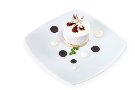 White biscuit pastry on  a white backgroundの写真素材