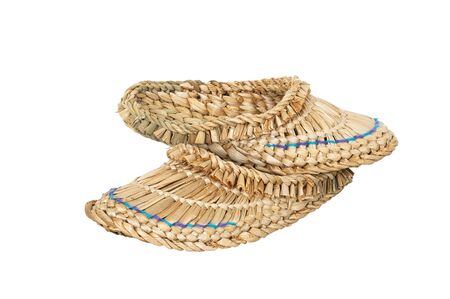 The pair of a straw bast isolated on a white background
