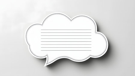 white speech bubble with lines communication conceptの素材