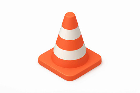 traffic cone isolated white background road safetyのイラスト素材