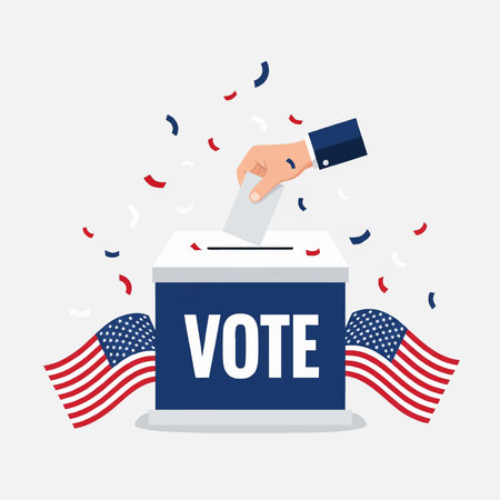 united states vote election ballot box confettiのイラスト素材