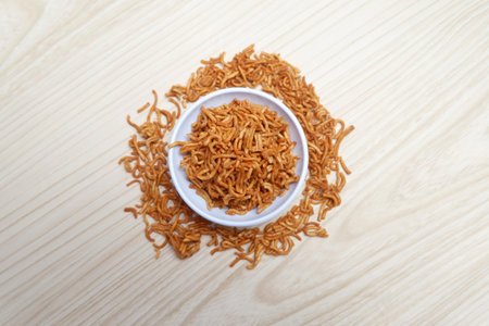 crispy mie lidi traditional indonesian snack foodの写真素材