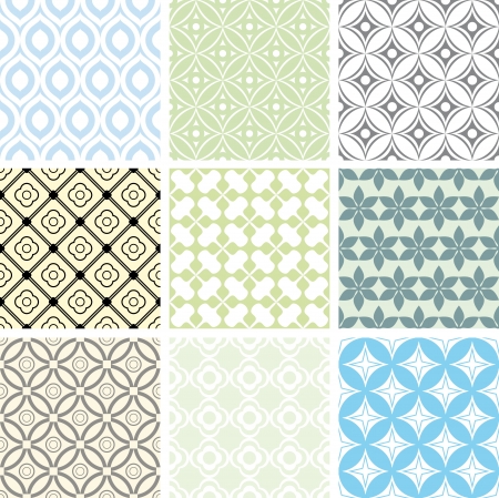 set of abstract seamless vector ornament patternsのイラスト素材