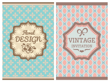 Invitation vintage retro cards vector illustrationのイラスト素材