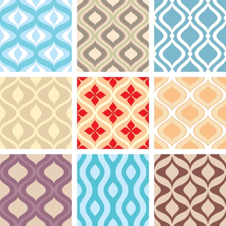 set of abstract seamless ornament patterns のイラスト素材