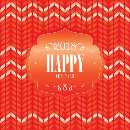 2018 Happy New Year greeting card vector illustrationのイラスト素材