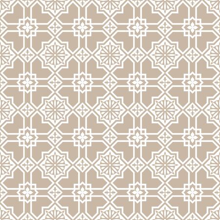 Seamless vintage pattern with floral and geometric ornament. Vector illustration background.のイラスト素材