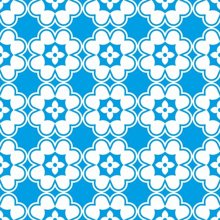 Seamless pattern with geometric and  floral elements. Vector illustrationのイラスト素材