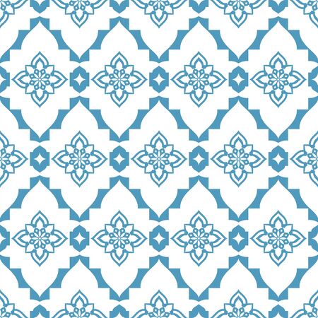 Seamless pattern with geometric and floral elements. Vector illustration background.のイラスト素材