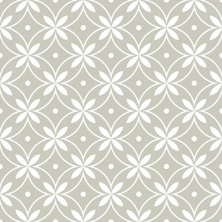 Seamless pattern with geometric and simple floral elements. Vector illustrationのイラスト素材