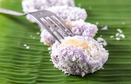 mung bean rice-crepe tradition thai dessert.の写真素材
