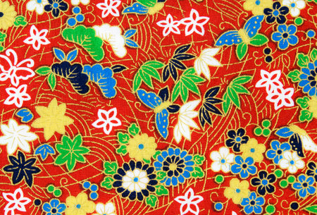 flower on fabric texture vintage styleの写真素材