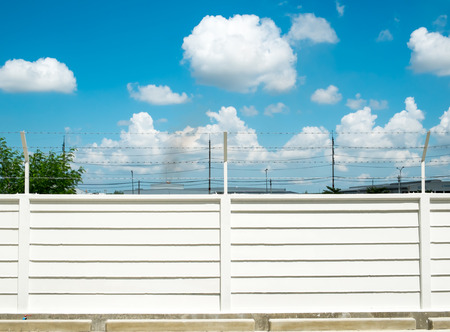 wall with blue skyの写真素材