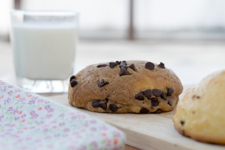bakery with milk for breakfast.