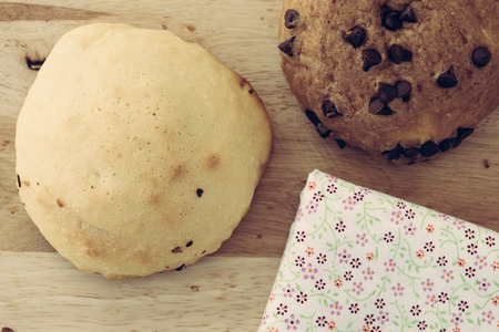 Chocolate chip bakery with milk.