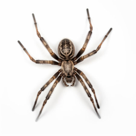 a spider isolated on a white backgroundの写真素材