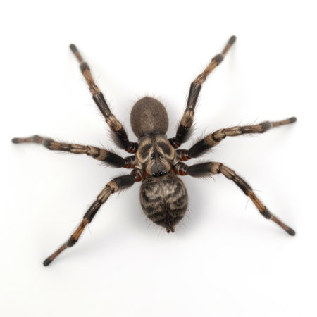 Tarantula spider isolated on white background. Close up.の写真素材