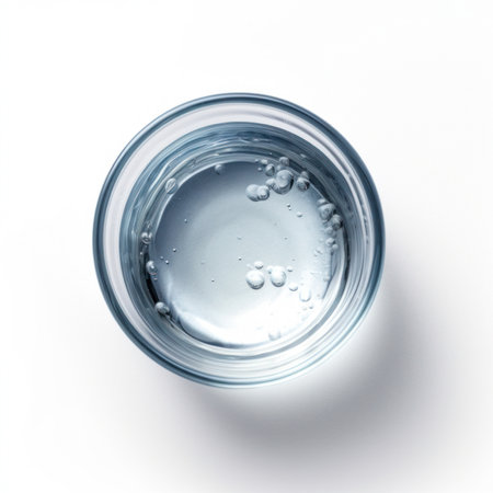 a glass of water isolated on a white backgroundの写真素材