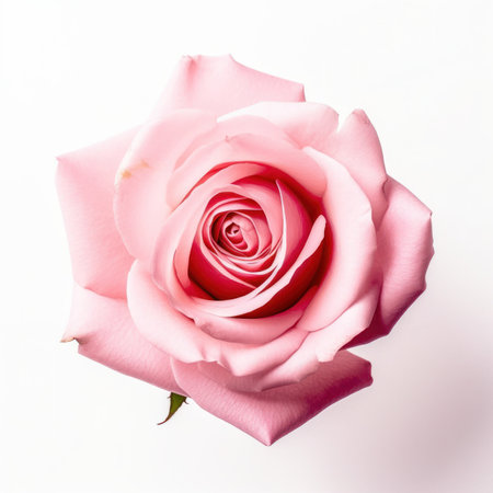 pink rose on white background, valentine's day conceptの写真素材