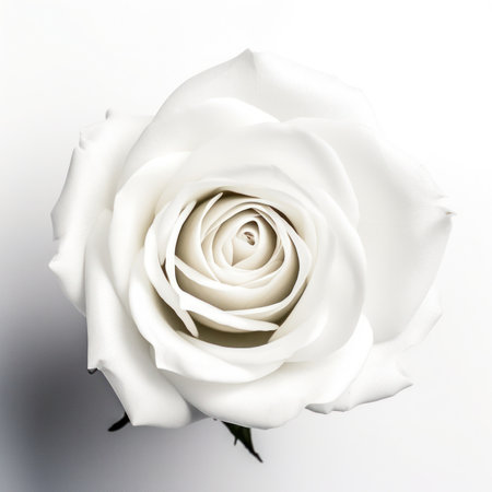 White rose on white background. Shallow depth of field. Toned.の写真素材
