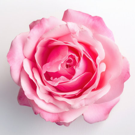 pink rose on white background for valentine's day.の写真素材