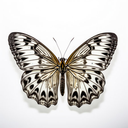 Butterfly isolated on white background. (Papilio demoleus)の写真素材