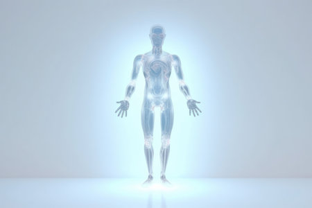 3d rendered illustration of a body hologramの写真素材