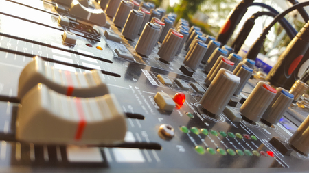 slide of a mixer at sunset on a beach