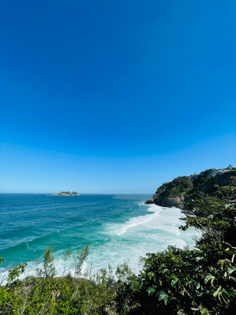 Beautiful seascape with blue sky and sea