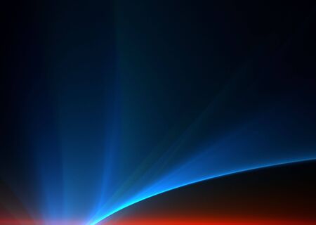 3D rendered fractal in blue and red colors.の写真素材