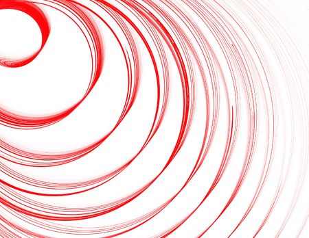 Elegant red spirals on white background:abstract rendered fractal.の写真素材