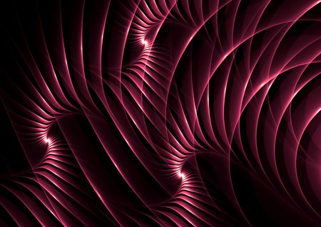 Mauve abstract patterns over black background: 3D rendered fractal.の写真素材