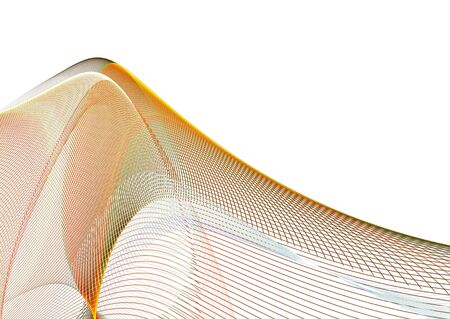 Abstract colorful waves on white background: 3D rendered fractal.