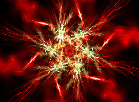  Flower fractal in beautiful colors: 3D rendered illustration.の写真素材