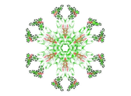 Flower fractal in beautiful colors: 3D rendered illustration. の写真素材