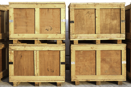 wood storage boxesの写真素材