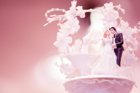 miniature wedding couple dollの写真素材