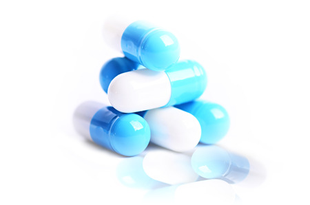 d. Pills isolated Medicine. white background. Capsule. close upの写真素材