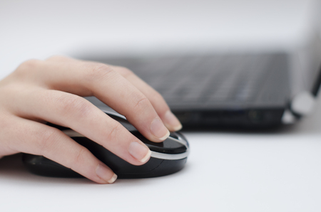 woman hand and keyboard and mouse