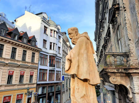 Historical statue in old Brnoの写真素材
