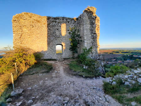 orphans castle on the palava hill during the sunsetのeditorial素材