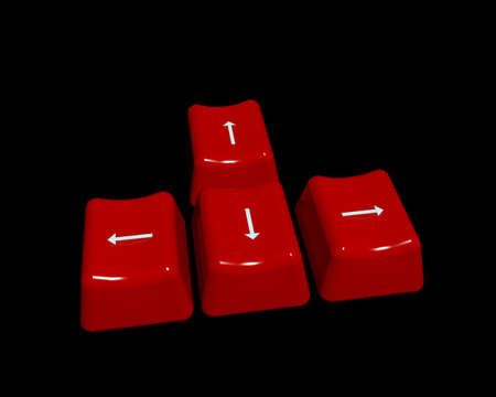 KEYBOARD ARROW KEYS 3D ILLUSTRATIONの写真素材