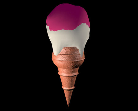 cone ice cream 3d illustrationの写真素材