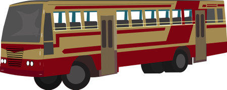 This image is a vector illustration and can be scaled to any size without loss of resolution.ksrtc super fast public tansport kerala .のイラスト素材