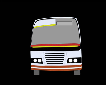 Bus icon on black background. Bus vector icon. Bus vector icon. kerala transport deluxe bus.のイラスト素材